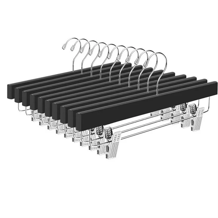 wooden skirt hangers with clips